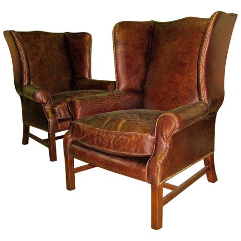 Leather Wingback Chair For Sale